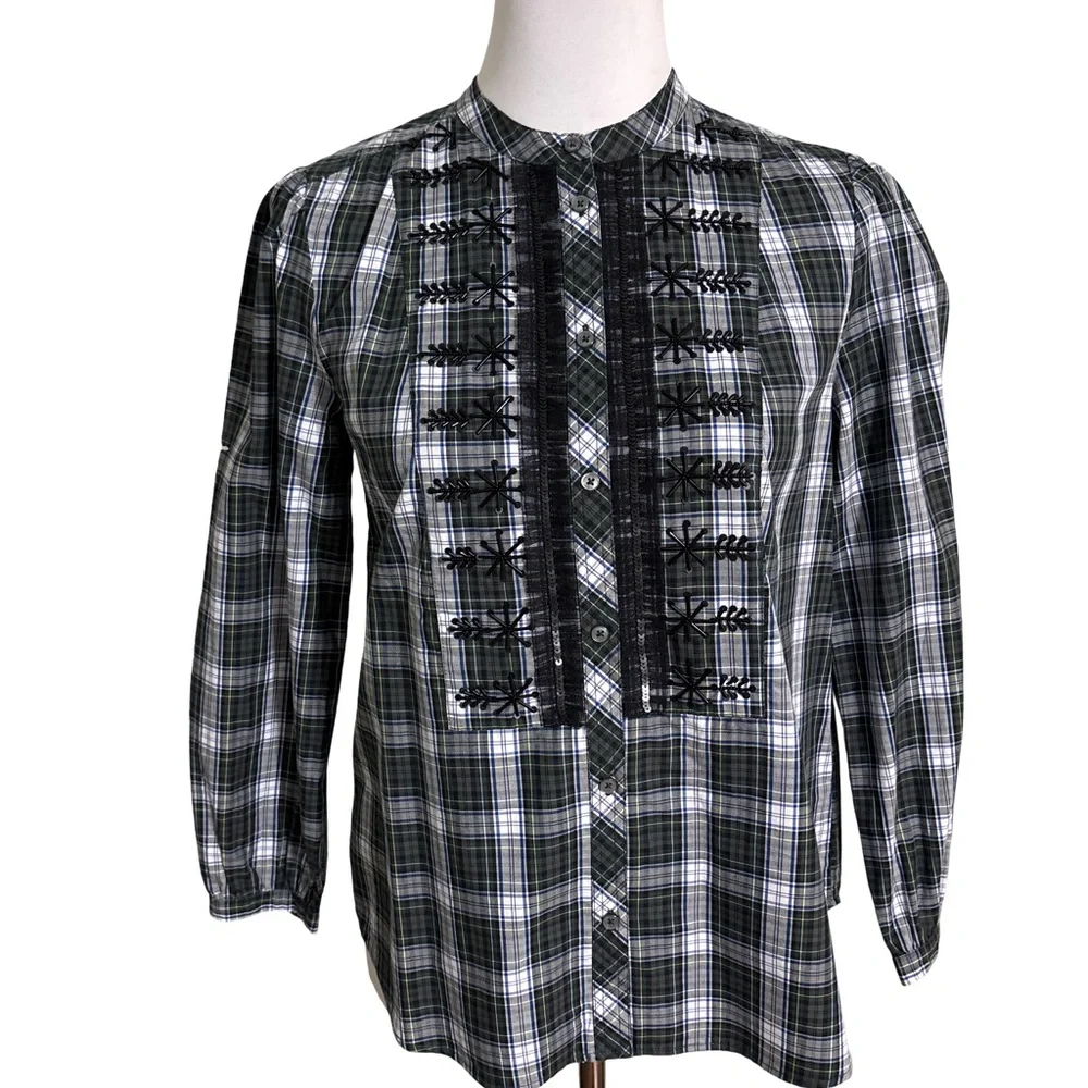 J. Crew Black and White Checkered Shirt